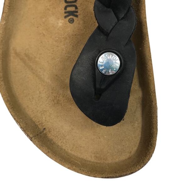 BIRKENSTOCK Gizeh Oiled Leather Sandal Women 10 Black Twist Comfort Resort NWT - Picture 5 of 14